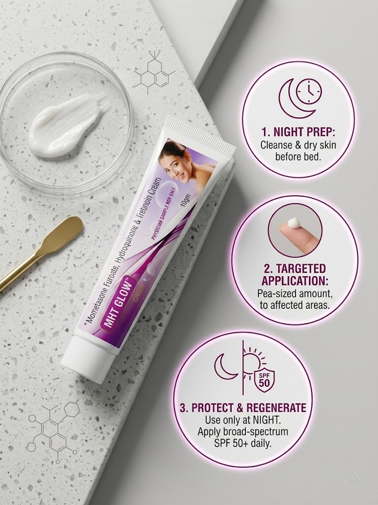Official instruction guide: How to apply MHT Glow Cream