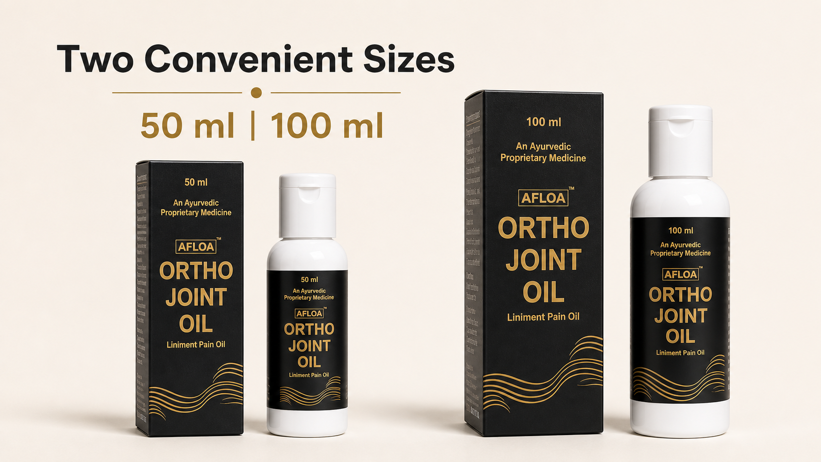 AFLOA Ortho Joint Oil 50 ml and 100 ml comparison